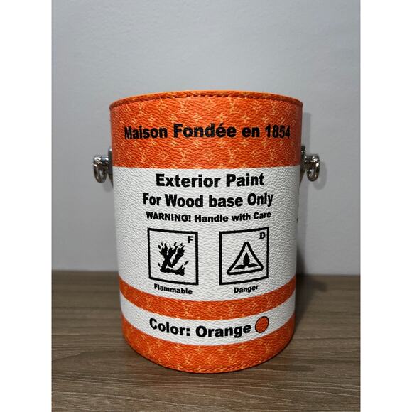 Louis Vuitton Orange LV Paint Can Monogram Top Handle Shoulder Crossbody Bag - Picture 8 of 14